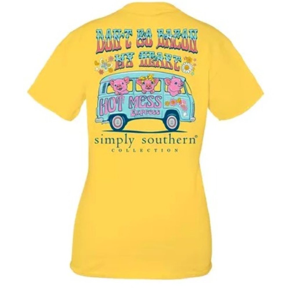 SIMPLY SOUTHERN "DON'T GO BACON MY HEART" HOT MESS EXPRESS TEE